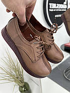 Туфлі жіночі MegoComfort A0232-BROWN коричневі на шнуровці 39, фото 6
