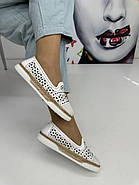 Мокасини жіночі Meldymoor 18T-beyaz шкіряні білі з перфорацією 37, фото 2