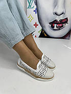 Мокасини жіночі Meldymoor 18T-beyaz шкіряні білі з перфорацією 37, фото 3