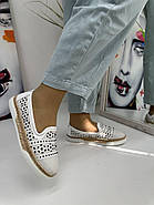 Мокасини жіночі Meldymoor 18T-beyaz шкіряні білі з перфорацією 37, фото 4