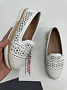 Мокасини жіночі Meldymoor 18T-beyaz шкіряні білі з перфорацією 37, фото 5