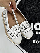 Мокасини жіночі Meldymoor 18T-beyaz шкіряні білі з перфорацією 37, фото 6