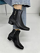 Жіночі черевики Battine B559 чорна шкіра на низькому підборі 37, фото 2