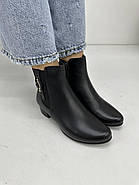 Жіночі черевики Battine B559 чорна шкіра на низькому підборі 37, фото 3