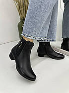 Жіночі черевики Battine B559 чорна шкіра на низькому підборі 37, фото 4