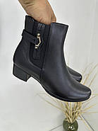 Жіночі черевики Battine B559 чорна шкіра на низькому підборі 37, фото 6