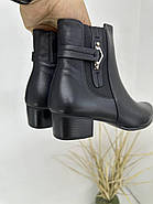 Жіночі черевики Battine B559 чорна шкіра на низькому підборі 37, фото 7