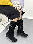 Чоботи жіночі Sanborina M1203 замшеві на танкетці 36, фото 4