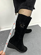 Чоботи жіночі Sanborina M1203 замшеві на танкетці 36, фото 5