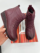 Черевики жіночі MeegoComfort A96613-1-bordo бордові на танкетці 36, фото 2