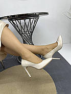 Туфлі жіночі Vensi V351 лакові світлі на шпильці 37, фото 4