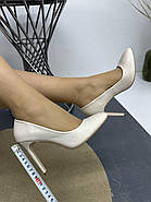 Туфлі жіночі Vensi V351 лакові світлі на шпильці 37, фото 5