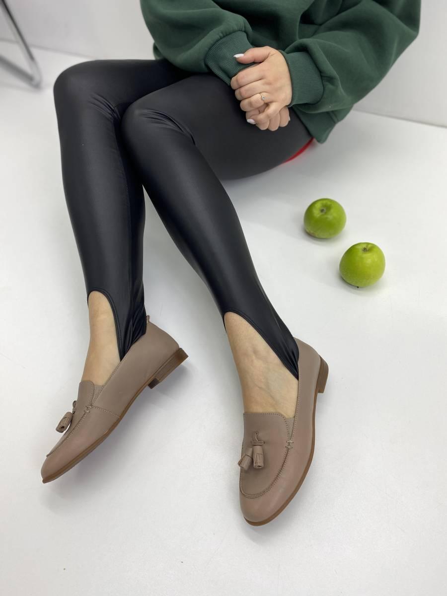 Жіночі туфлі лофери BURC 4036-vizon світлі на низькому ходу 37, фото 1