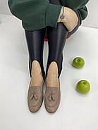 Жіночі туфлі лофери BURC 4036-vizon світлі на низькому ходу 37, фото 2