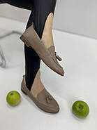 Жіночі туфлі лофери BURC 4036-vizon світлі на низькому ходу 37, фото 5