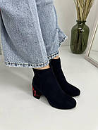 Ботильони жіночі Battine B504 замшові сині 37, фото 4