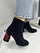 Ботильони жіночі Battine B504 замшові сині 37, фото 5