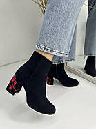 Ботильони жіночі Battine B504 замшові сині 37, фото 6