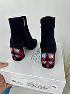 Ботильони жіночі Battine B504 замшові сині 37, фото 9