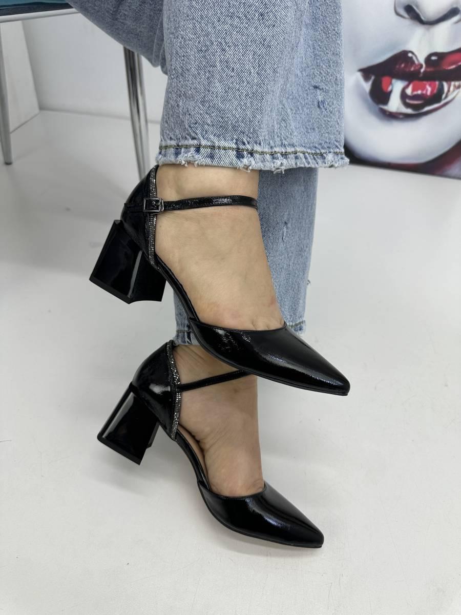 Босоніжки жіночі Sufina 728-50-7A чорні лакові 37, фото 1