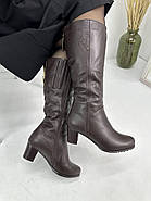 Чоботи жіночі зимові Battine M1470 коричневі на широку ногу 36, фото 3