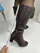 Чоботи жіночі зимові Battine M1470 коричневі на широку ногу 36, фото 4