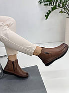 Черевики жіночі MeegoComfort  53385-Brown коричневі на низькому ходу 36, фото 4