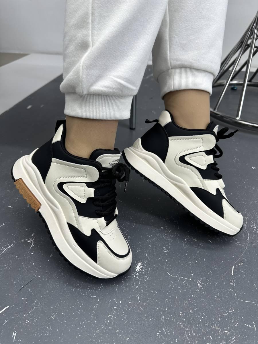 Кросівки жіночі MeegoComfort 95133 Beige/Black на високій підошві 36