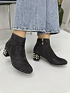 Жіночі ботильйони Battine B0457 світла замша на підборах 37, фото 2