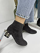 Жіночі ботильйони Battine B0457 світла замша на підборах 37, фото 6