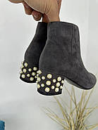 Жіночі ботильйони Battine B0457 світла замша на підборах 37, фото 9