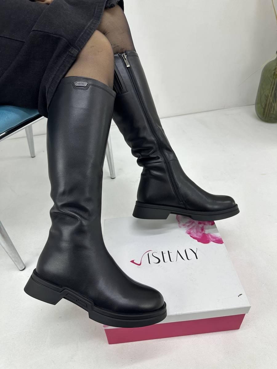 Чоботи жіночі зимові Visttaly NBG25-E142-NP1015BG Black шкіряні 37, фото 1