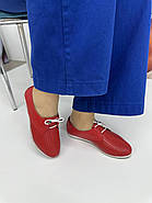 Мокасини жіночі Aras Shoes K-19-kirmizi шкіряні червоні на шнурівці 37, фото 5