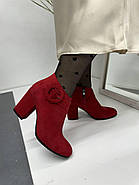 Ботильони жіночі Battine B0470 замшові червоні 37, фото 6