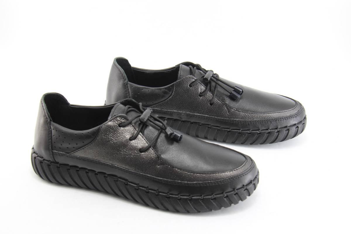 Жіночі туфлі мокасини шкіряні Aras Shoes 111-BLACK-SILVER-BLACK 37, фото 1