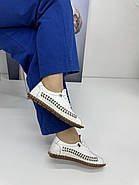 Мокасини жіночі Aras Shoes 354-white білі з перфорацією 37, фото 3