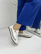 Мокасини жіночі Aras Shoes 354-white білі з перфорацією 37, фото 4