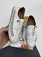 Мокасини жіночі Aras Shoes 354-white білі з перфорацією 37, фото 6