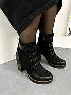 Ботильйони жіночі Guero 725-01-24 чорні на підборах 37, фото 6