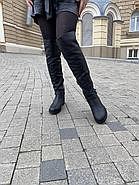 Чоботи жіночі ботфорти VENSI V9 чорні на низьких підборах 36, фото 2