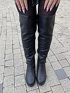 Чоботи жіночі ботфорти VENSI V9 чорні на низьких підборах 36, фото 7