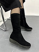 Чоботи жіночі зимові Battine M1206 замшеві на танкетці 36, фото 2