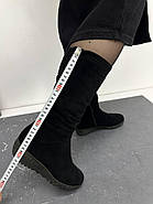 Чоботи жіночі зимові Battine M1206 замшеві на танкетці 36, фото 3