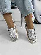 Мокасини жіночі Meldymoor 26T-beyaz шкіряні білі з перфорацією 37, фото 2