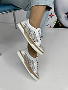 Мокасини жіночі Meldymoor 26T-beyaz шкіряні білі з перфорацією 37, фото 3