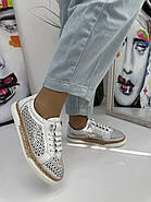 Мокасини жіночі Meldymoor 26T-beyaz шкіряні білі з перфорацією 37, фото 5