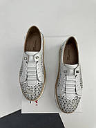 Мокасини жіночі Meldymoor 26T-beyaz шкіряні білі з перфорацією 37, фото 6