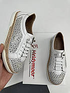 Мокасини жіночі Meldymoor 26T-beyaz шкіряні білі з перфорацією 37, фото 7