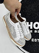 Мокасини жіночі Meldymoor 26T-beyaz шкіряні білі з перфорацією 37, фото 8