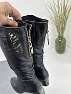 Зимові жіночі чоботи Battine M1207 шкіряні на підборах 36, фото 3